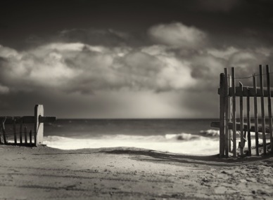 Black and White Photography - Beach Fence fine art prints