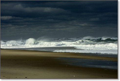 Nauset Beach. Nauset beach scene and waves. Nauset beach, Cape Cod, Massachusetts.