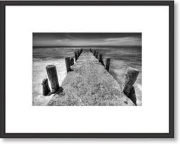 framed photo print black and white photo old pier