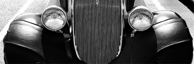 Black and White Classic Car Black and White Classic vintage car