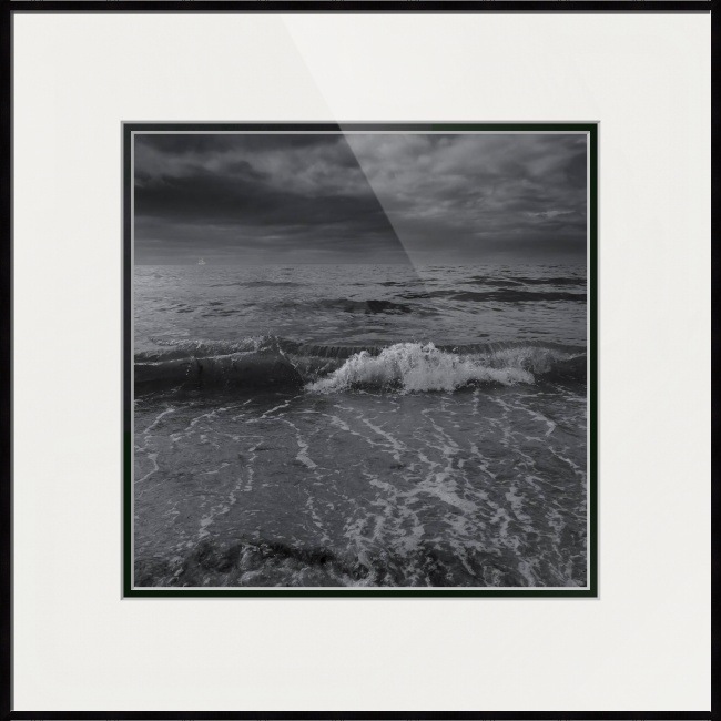 Black and white ocean photograph framed print by Dapixara