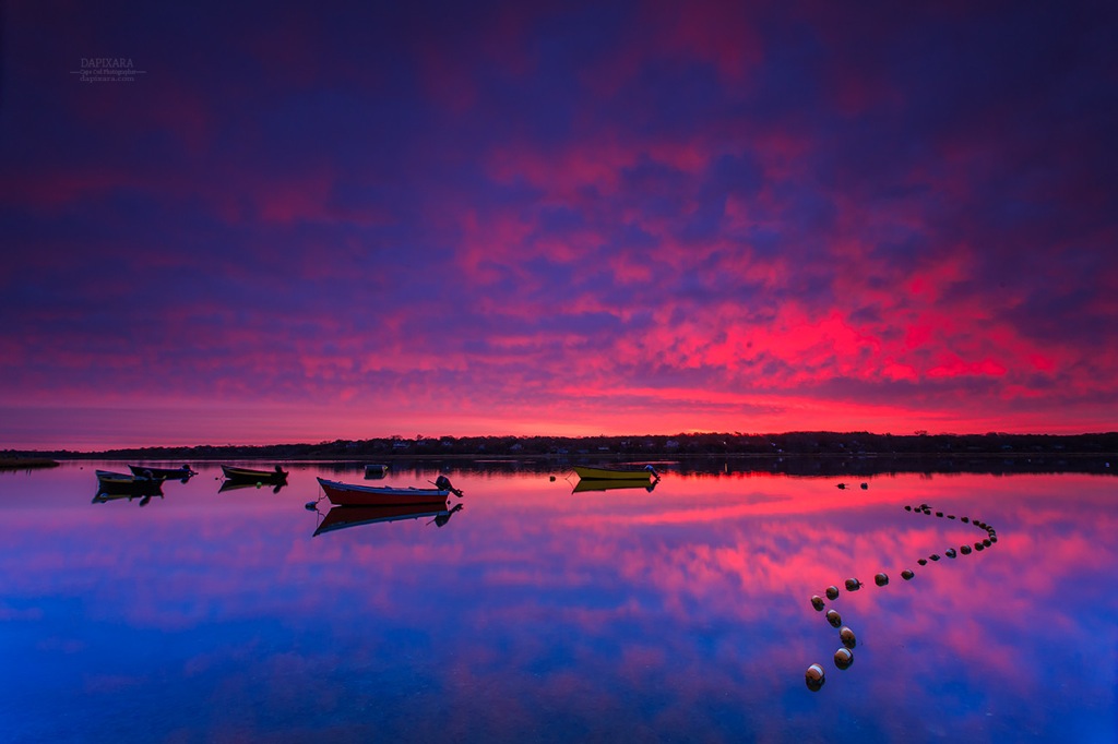Cape Cod Sunrises: Sky on fire this morning in Eastham Massachusetts. Photo by Dapixara https://dapixara.com