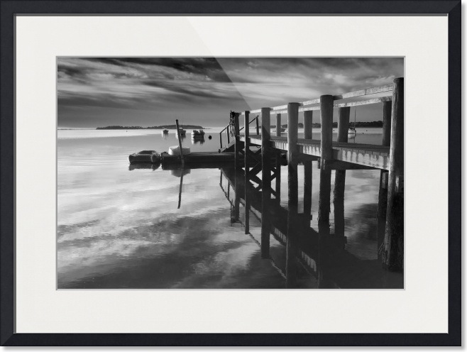 Black and white pier. Fine art print 