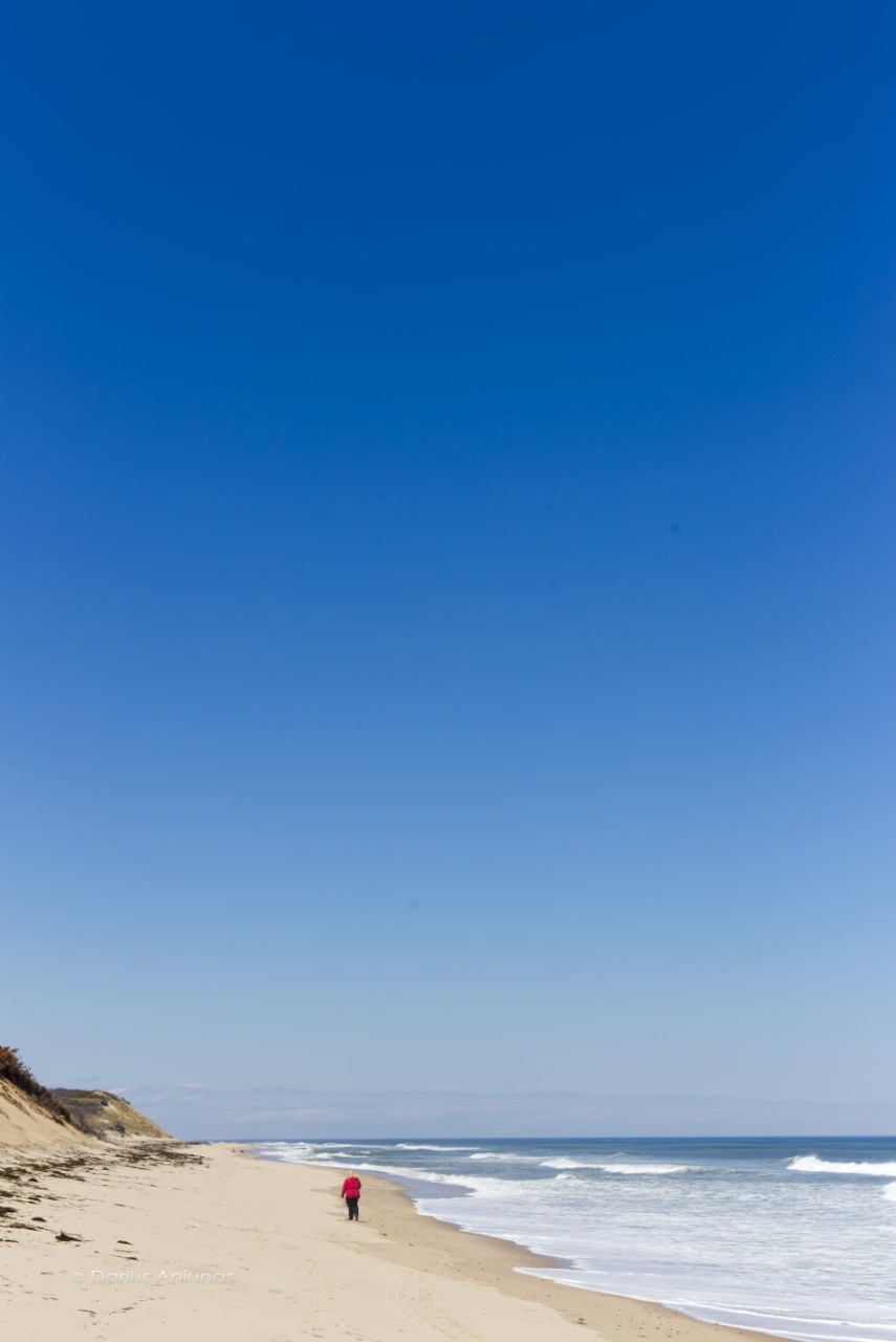 Clear blue sky on Cape Cod National Seashore beaches.