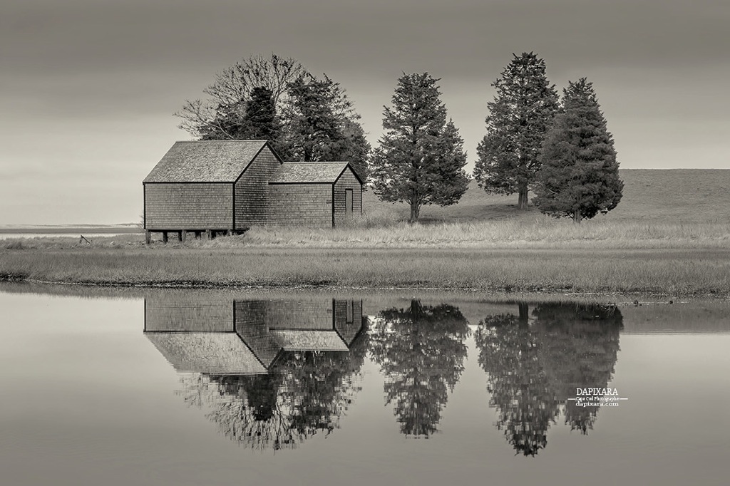 Cape Cod reflections black white. Get 10% OFF on 4 Cape Cod black and white photography prints by Dapixara! https://dapixara.com
