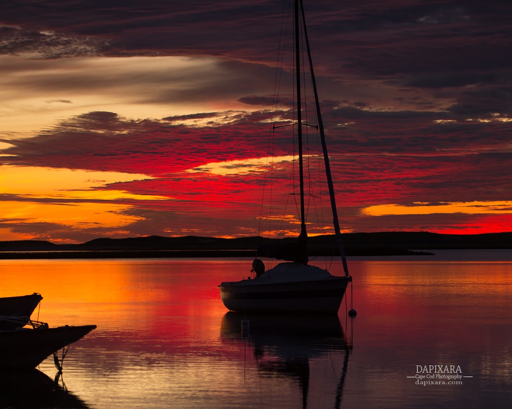 Dramatic red sky sunrise brightens up Thursday morning on Cape Cod. This for early risers who witnessed a stunning red and orange sunrise today. Dapixara photography https://dapixara.com