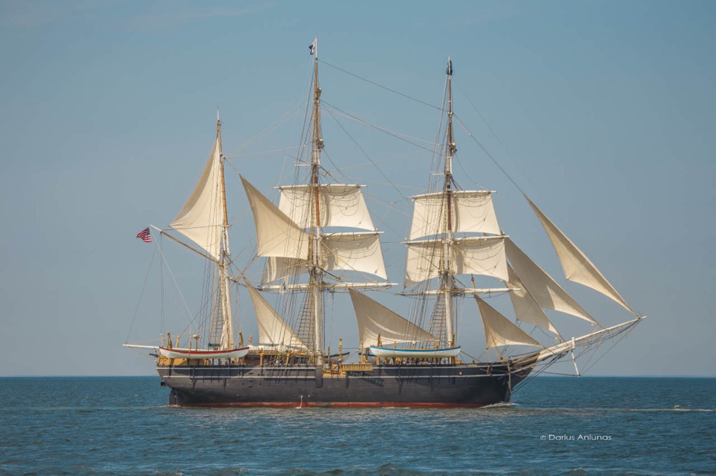 Tall Ship Charles W. Morgan sailing on the Atlantic Ocean. Dapixara photography