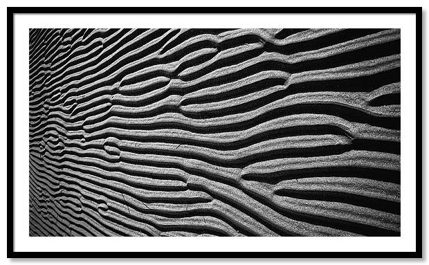 framed black and white photography beach sand ripples.