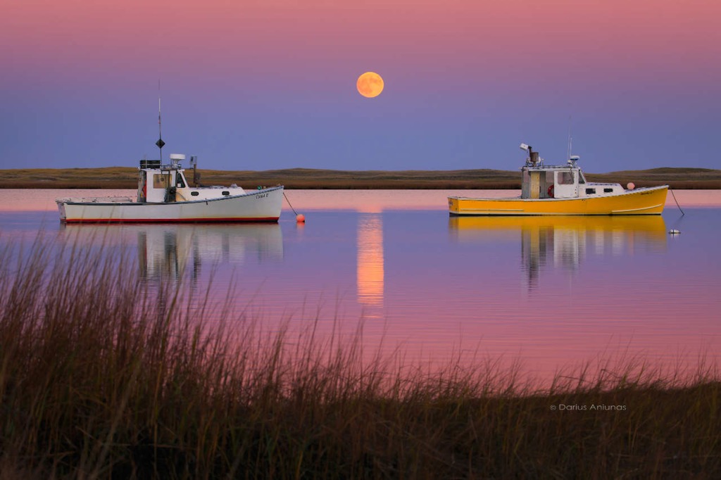 High Tide and Super Full Moon over Cape Cod National Seashore. ( this photo available as fine art print).