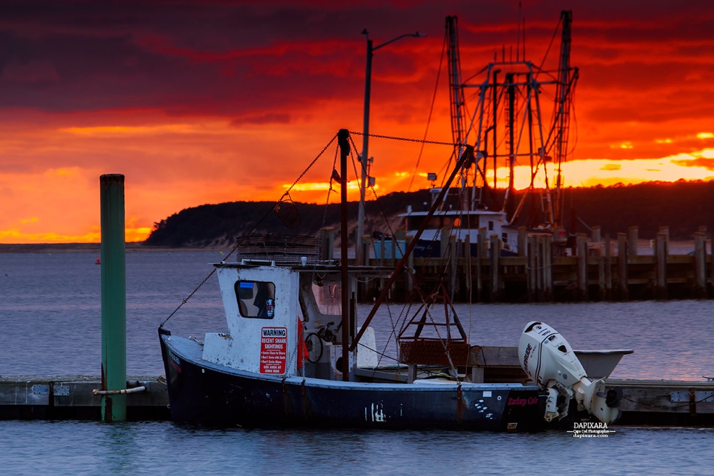 Golden red sunset Tonight at Wellfleet Harbor. Dapixara photography https://dapixara.com