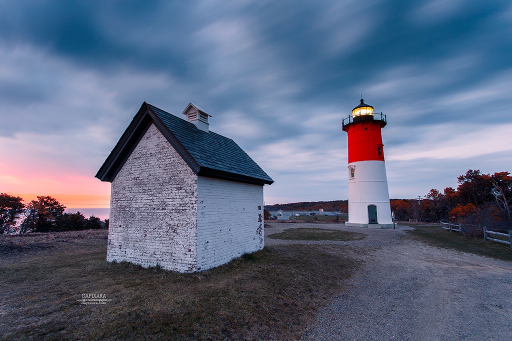 Today's heavenly sunrise at Nauset Lighthouse in Cape Cod National Seashore. Photo by Dapixara https://dapixara.com