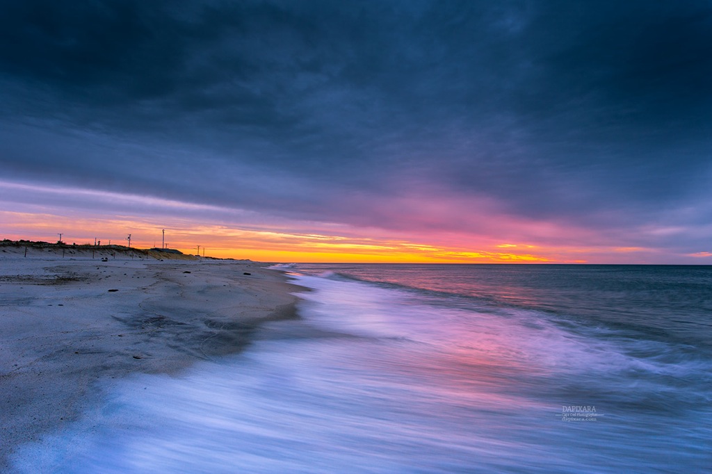 Today's lovely Ocean sunrise and waves at Nauset beach in Orleans, Cape Cod. Photo by Dapixara https://dapixara.com
