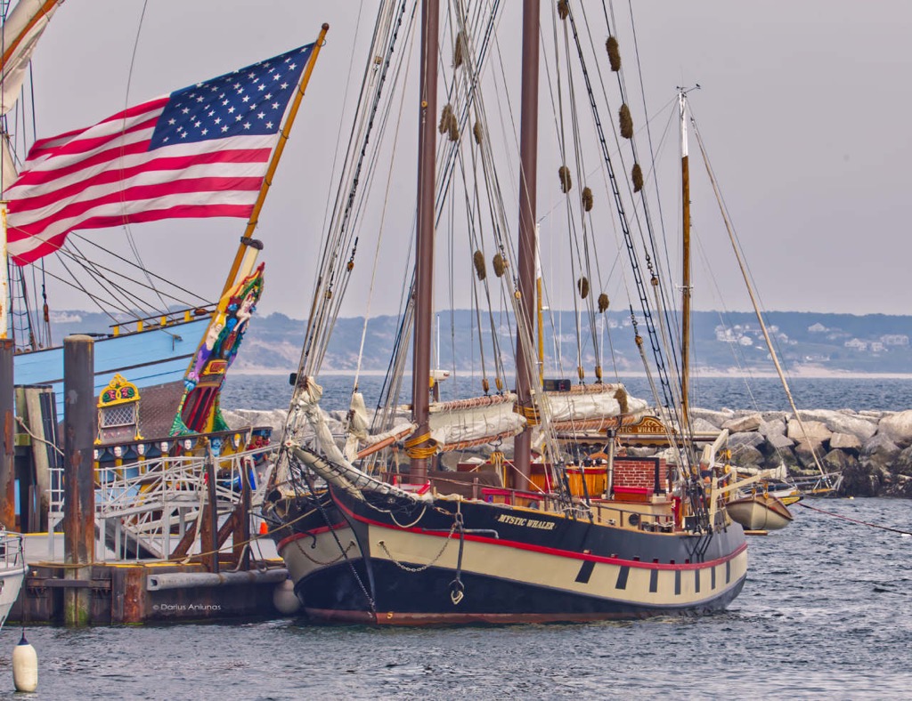 Mystic Whaler Sailing Ship at Provincetown Harbor. Provincetown photography by Darius. A - Dapixara.