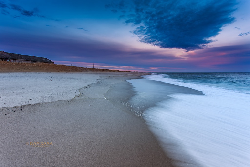 Today's photogenic sunrise at Nauset beach, Orleans.  Sunrise, Nauset beach, Orleans, Massachusetts, USA. © Dapixara.
