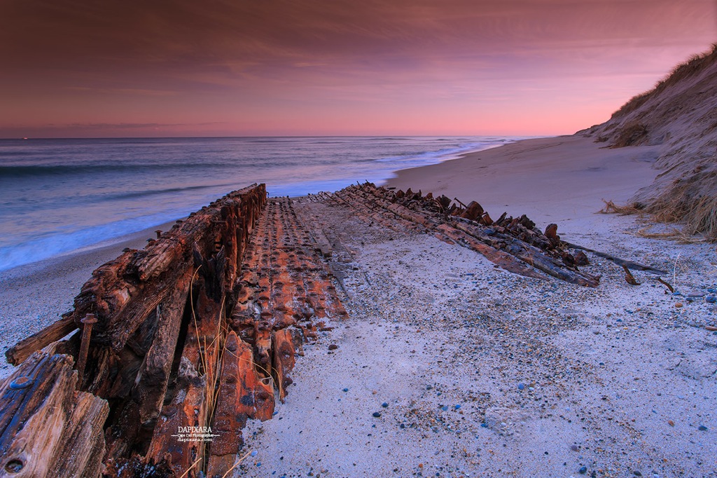 Nauset Beach Shipwreck Montclair. Cape Cod National Seashore shipwrecks by photographer Dapixara https://dapixara.com
