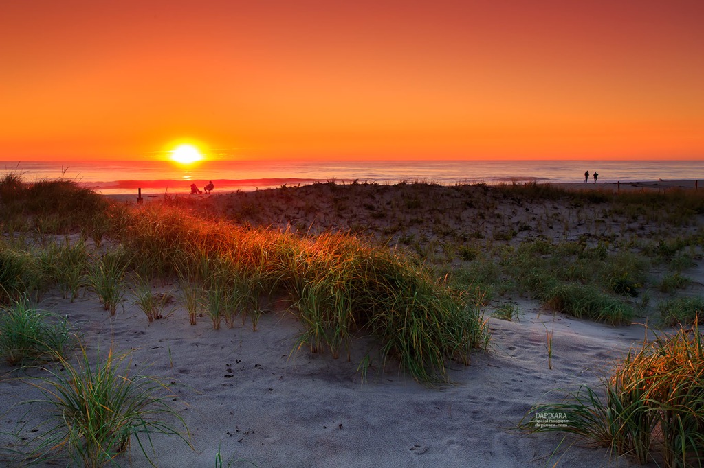 Today's byo͞odəfəl Ocean sunrise at Nauset beach, Orleans, Cape Cod.  Nauset beach, Orleans, MA. September 29, 2018. © Dapixara.