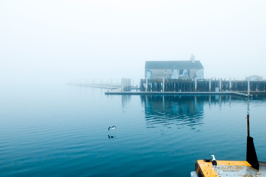 Provincetown Harbor. Mystical dense fog on the Provincetown Harbor today (December 15, 2018).  Fog in Provincetown, Massachusetts.  © Dapixara Cape Cod pictures.
