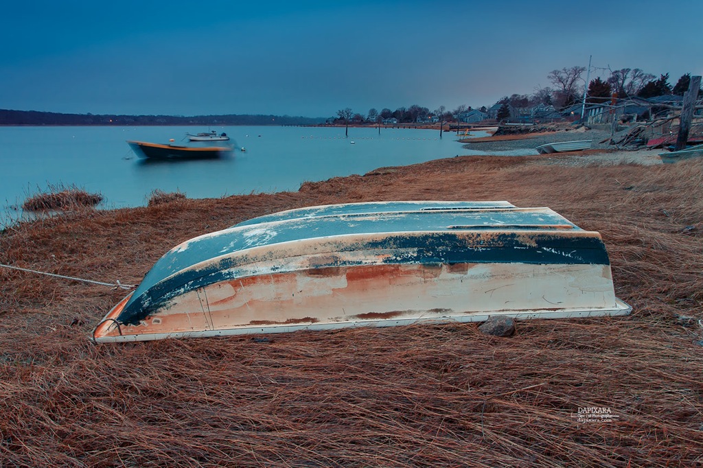 No sign of sunshine this morning, just a lonely boat and rain. Eastham, Massachusetts by Cape Cod photographer Dapixara https://dapixara.com