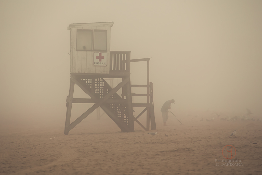 September Fog At The Beach. Dapixara photography. Nauset beach in Cape Cod.