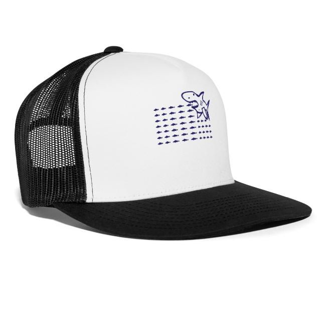 Great White Shark Graphic Hat. Trucker Cap is in stock. We will print it as soon as you order it.