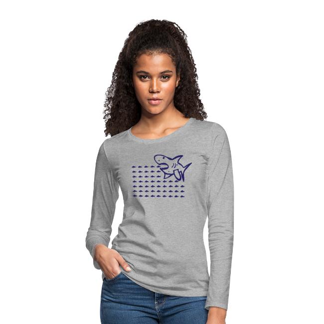 Shark T-Shirt . Women's Premium Long Sleeve T-Shirt is in stock. We will print it as soon as you order it.
