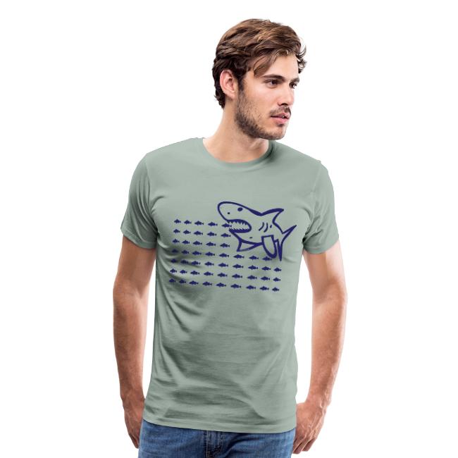 Man's T-shirt. Shark T-Shirt - Great White Shark Graphic Tee.
