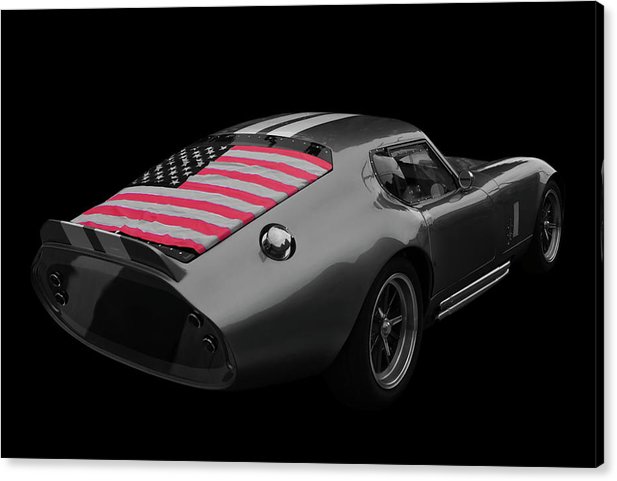 shelby daytona. canvas print for sale. Shelby Daytona: American Flag on America's classic car.