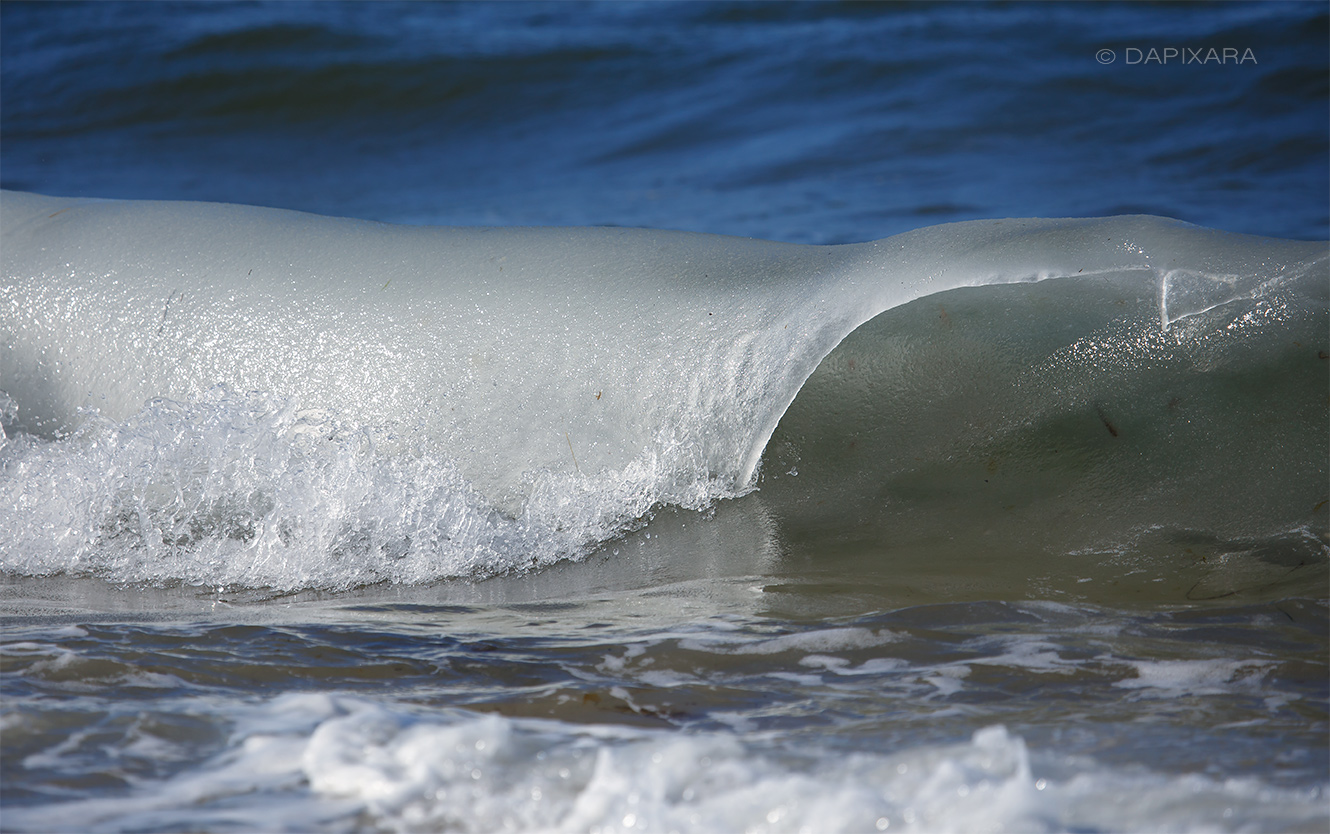 Slush Ocean Waves on Cape Cod. Photo by Dapixara.