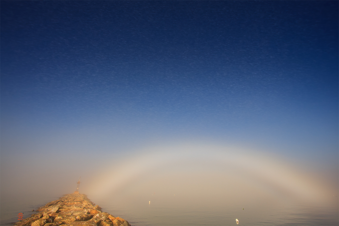 Strange rainbow over Wellfleet, Cape Cod. Fog Bow (White Rainbow) Dapixara photography.