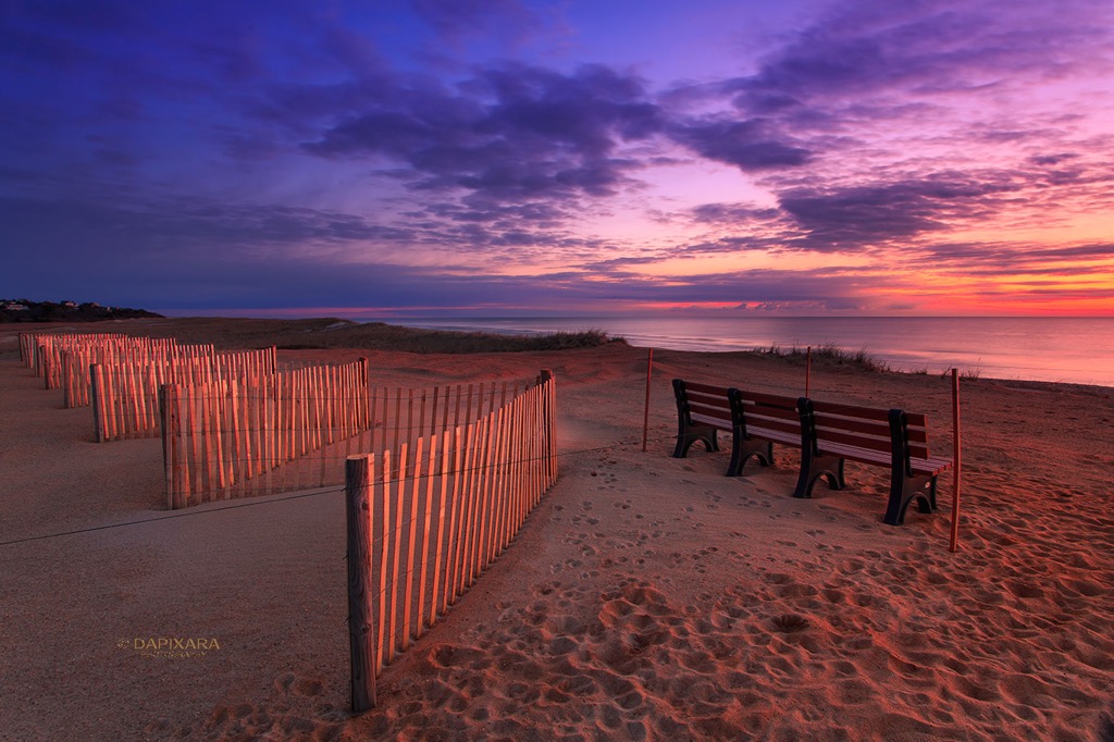 Did you see the amazing sky this morning?  Sunrise at Nauset beach Orleans, Massachusetts. © Dapixara.