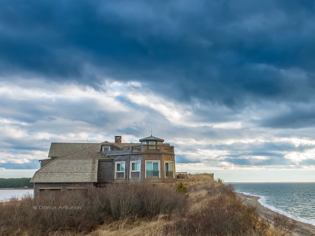 The Gut Great Island House on the edge. Cape Cod coastal erosion. © Darius Aniunas