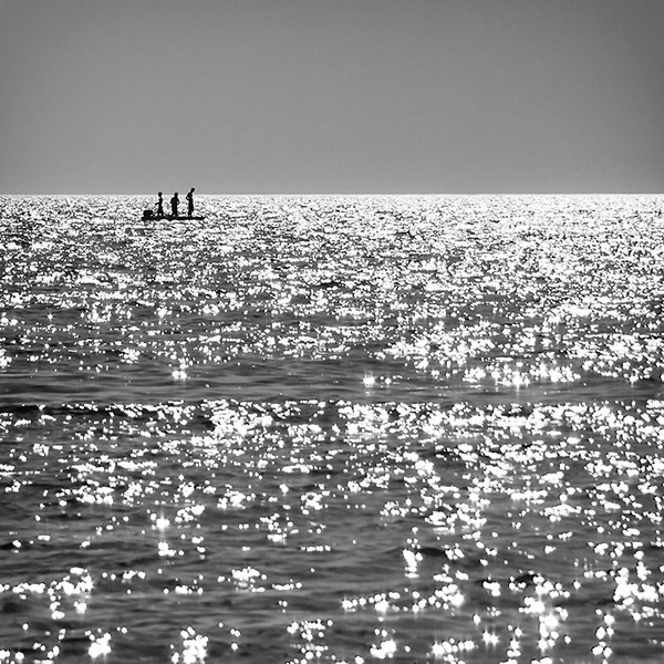 Black and White People Photography, Wellfleet Beach,Cape Cod Print Seascape Wall Art Coastal Artwork. Three Friends fishing on Cape Cod.