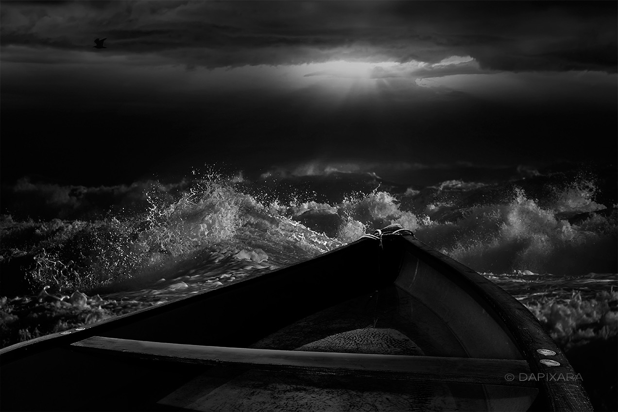 A voyage to America. Black and white art print by Dapixara.