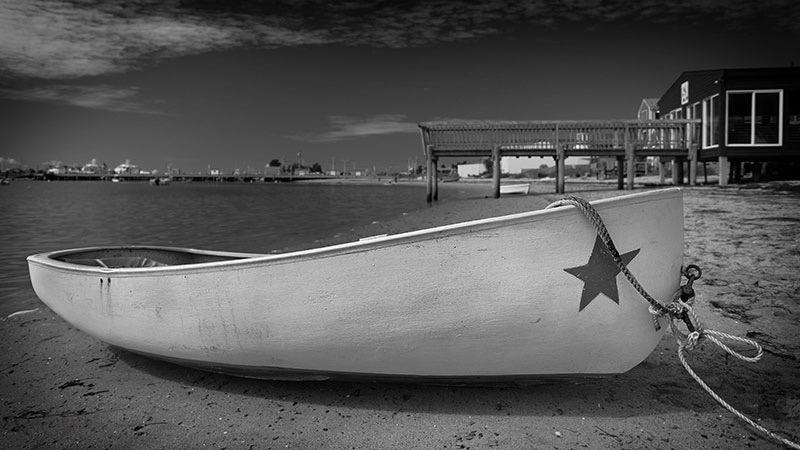 White Boat nautical print by Dapixara