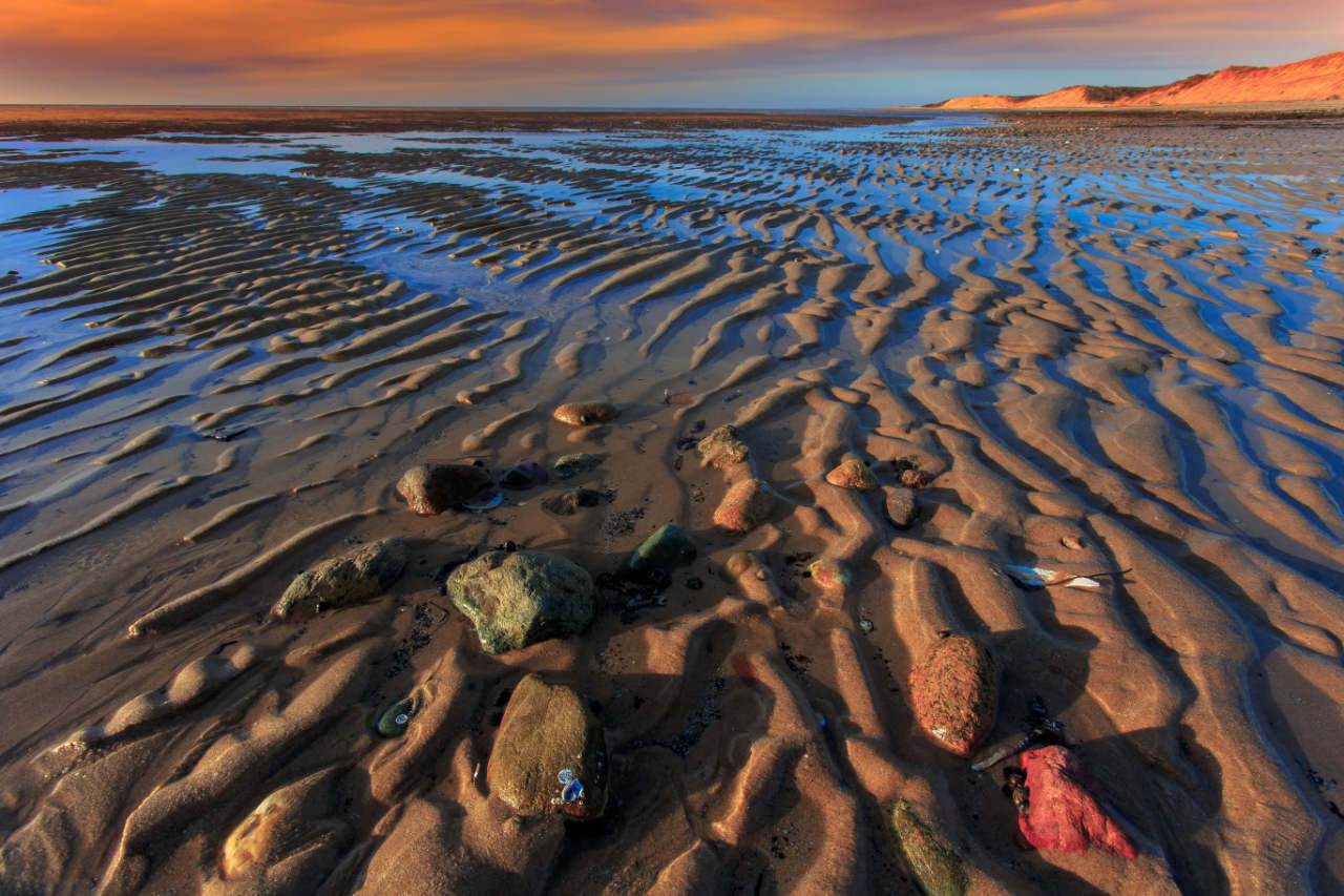 Sunset and Sand Ripples Great Island Wellfleet Cape Cod Coastal Landscape Photography by Dapixara