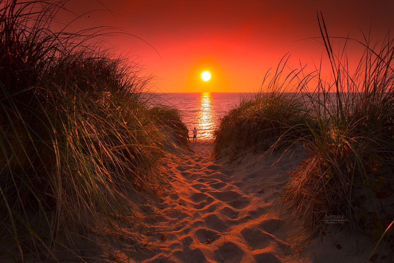 First Encounter beach sunset, September 2017. Cape Cod art for sale by Cape Cod artist Dapixara.