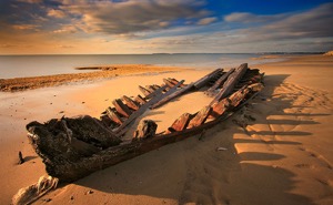 Shipwreck On Cape Cod Beach - Dapixara Art