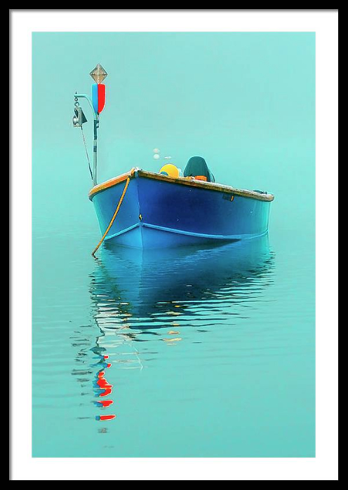 Blue Boat Framed Art Print