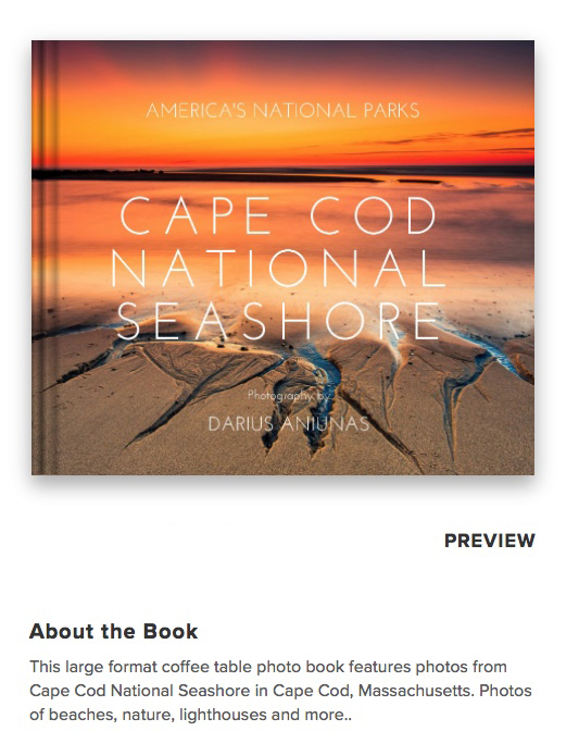 Americas National Parks. Cape Cod National Seashore photo book by author photographer Darius Aniunas