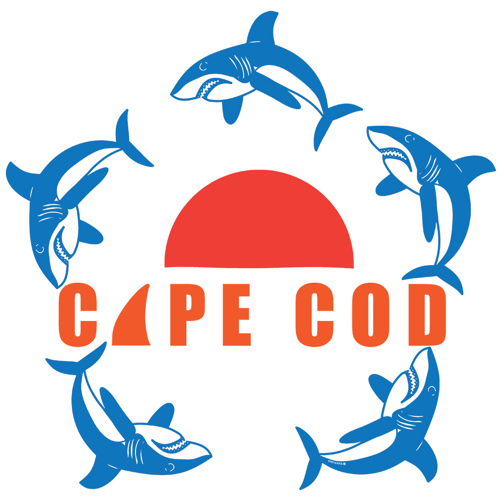 Cape Cod sharks circlin sun sticker decal